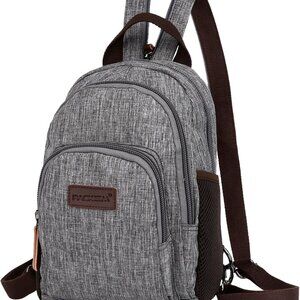 Women Small Backpack Purse Polyester Convertible Sling Bag Multiple Pockets